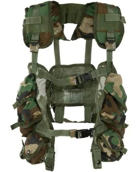 Woodland Camo Load Bearing Vest  - ISSUED