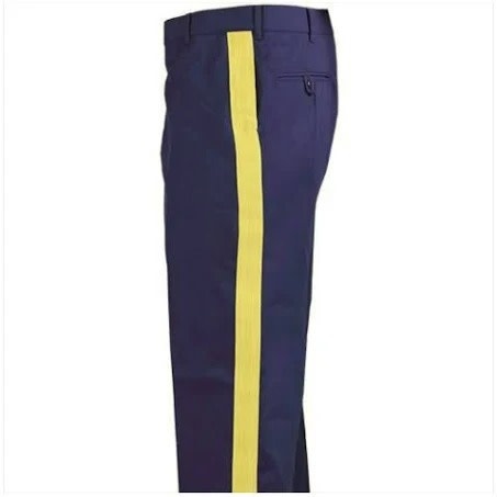 Military Army Dress Blue Pants with Yellow Stripe - ISSUED - USED