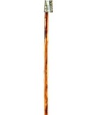 55" Carved Handle Wooden Hiking Stick w/Black Paracord Hand Strap