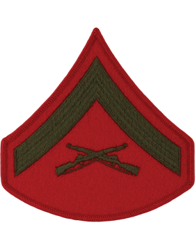 Military US Marines Green/Red Chevron Patch