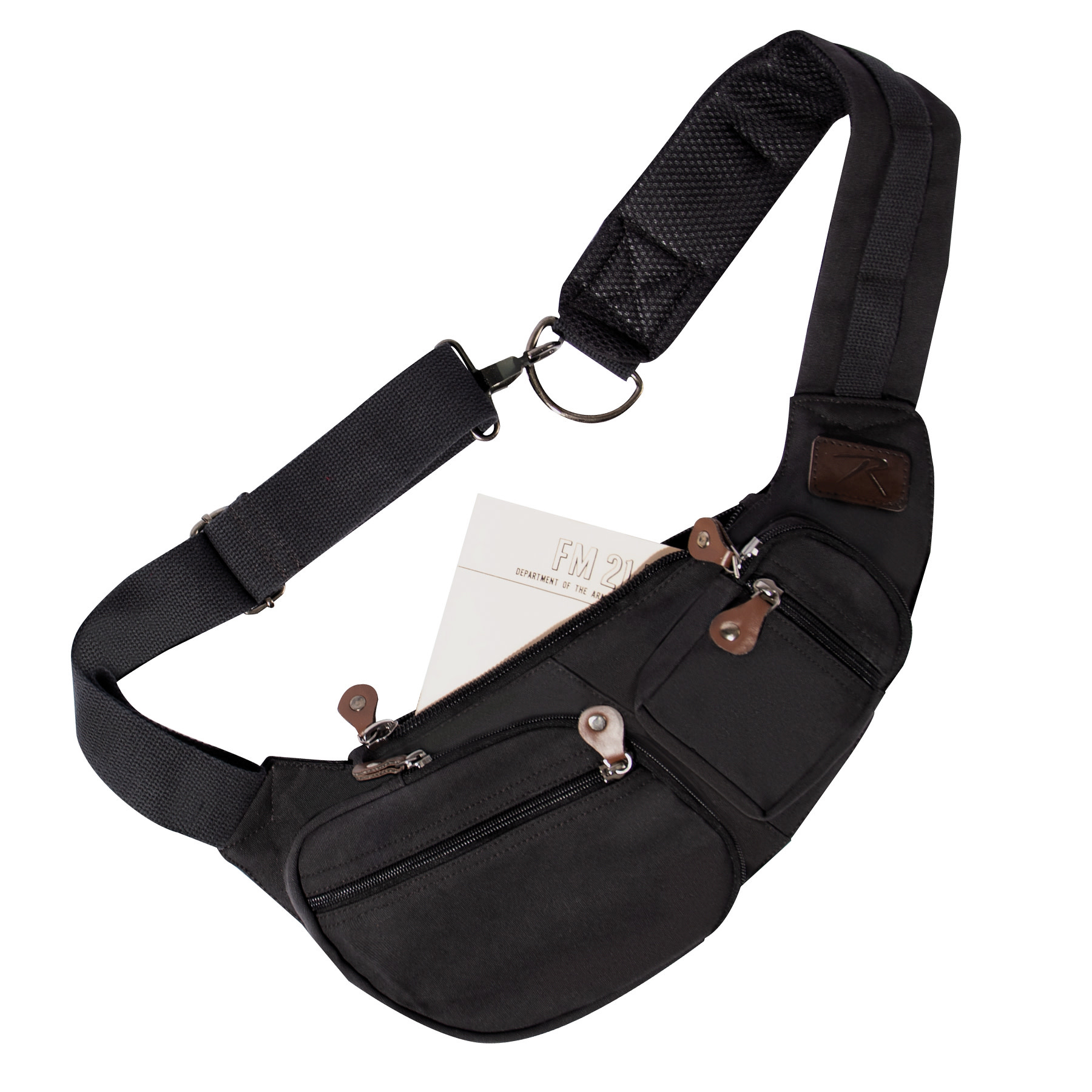 Rothco Crossbody Black Canvas Sling Bag - 24980