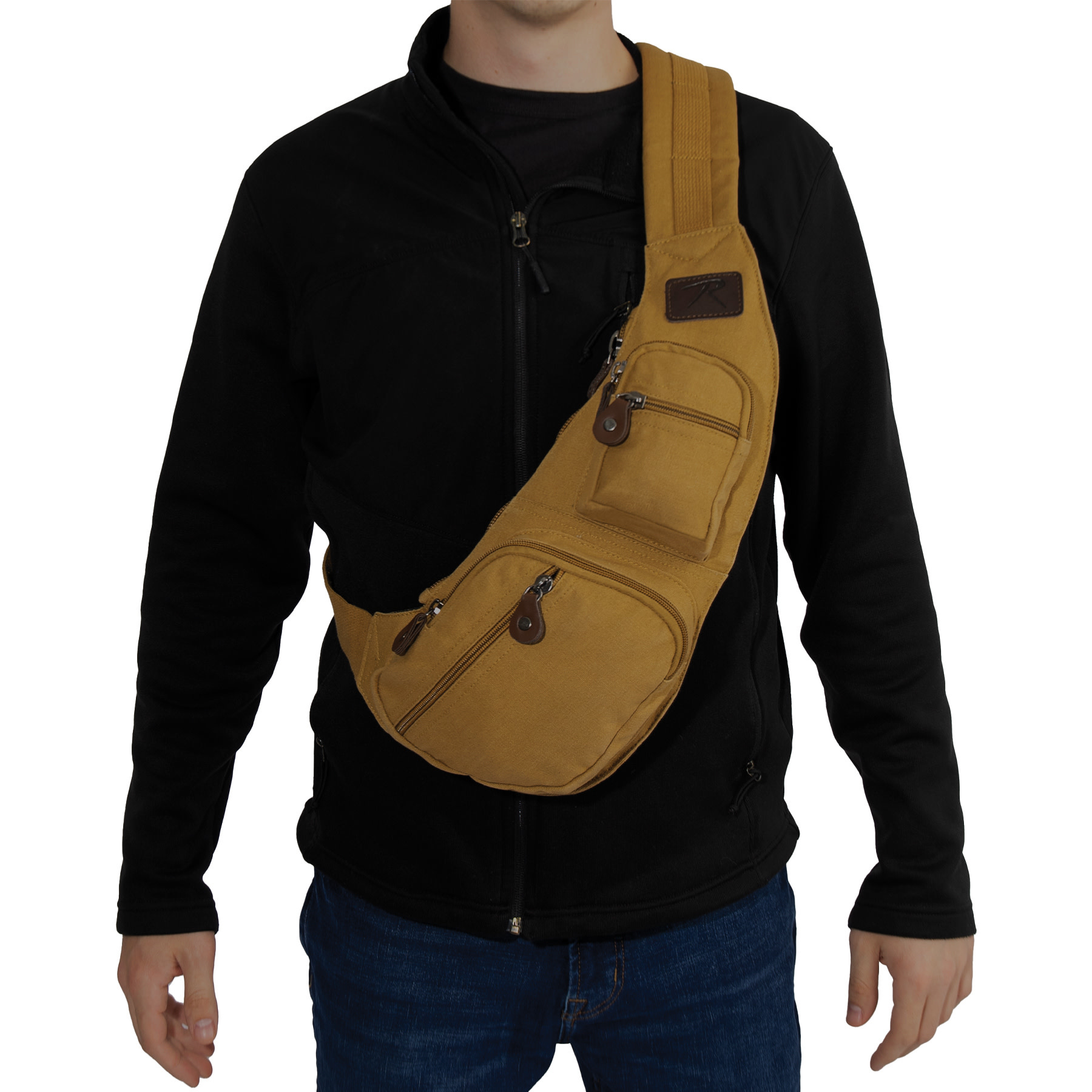 Rothco Crossbody Black Canvas Sling Bag - 24980