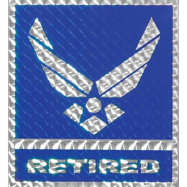Mitchell Proffitt Air Force Retired Wing Emblem Shiny Prism Sticker