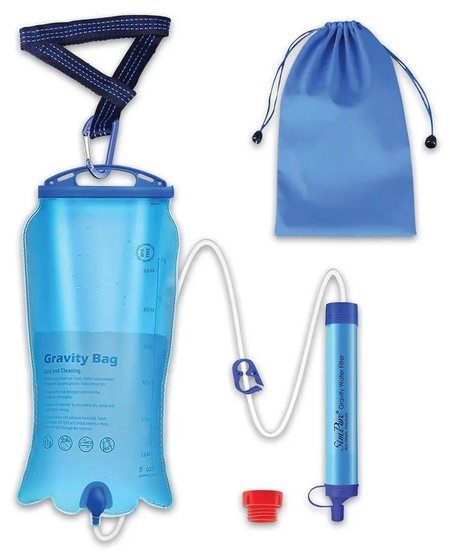 3 Liter Gravity Water Filter Bag with Straw
