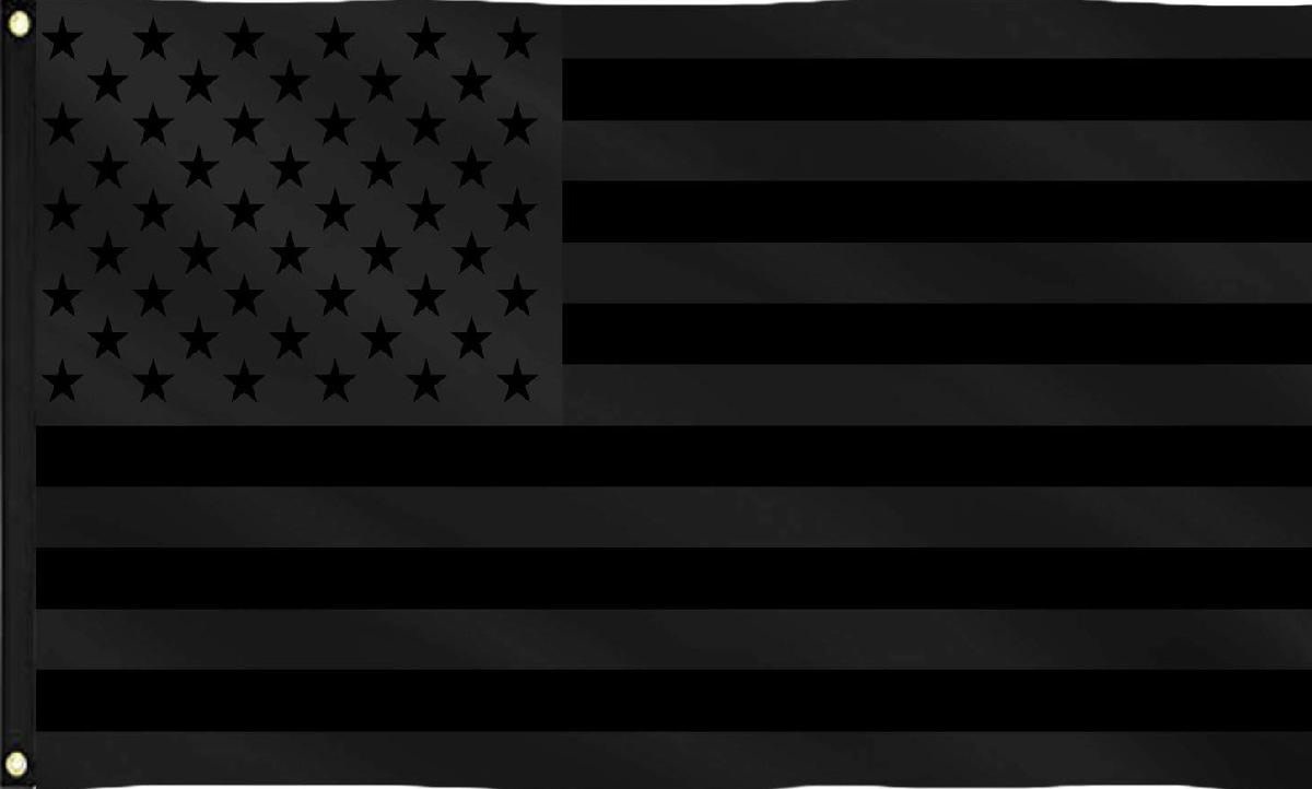 Black USA 3 x 5 Embroidered Flag