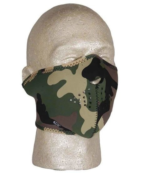 Woodland Camo Neoprene Thermal Half Mask