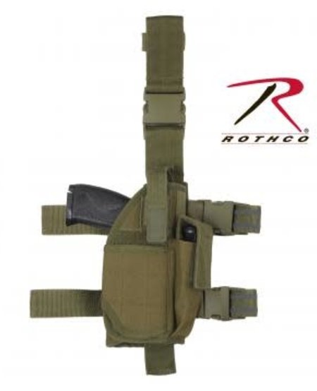 Olive Drab Deluxe Adjustable Drop Leg Tactical Holster