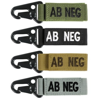 VooDoo Tactical Foliage Green AB Negative Blood Type Keychain