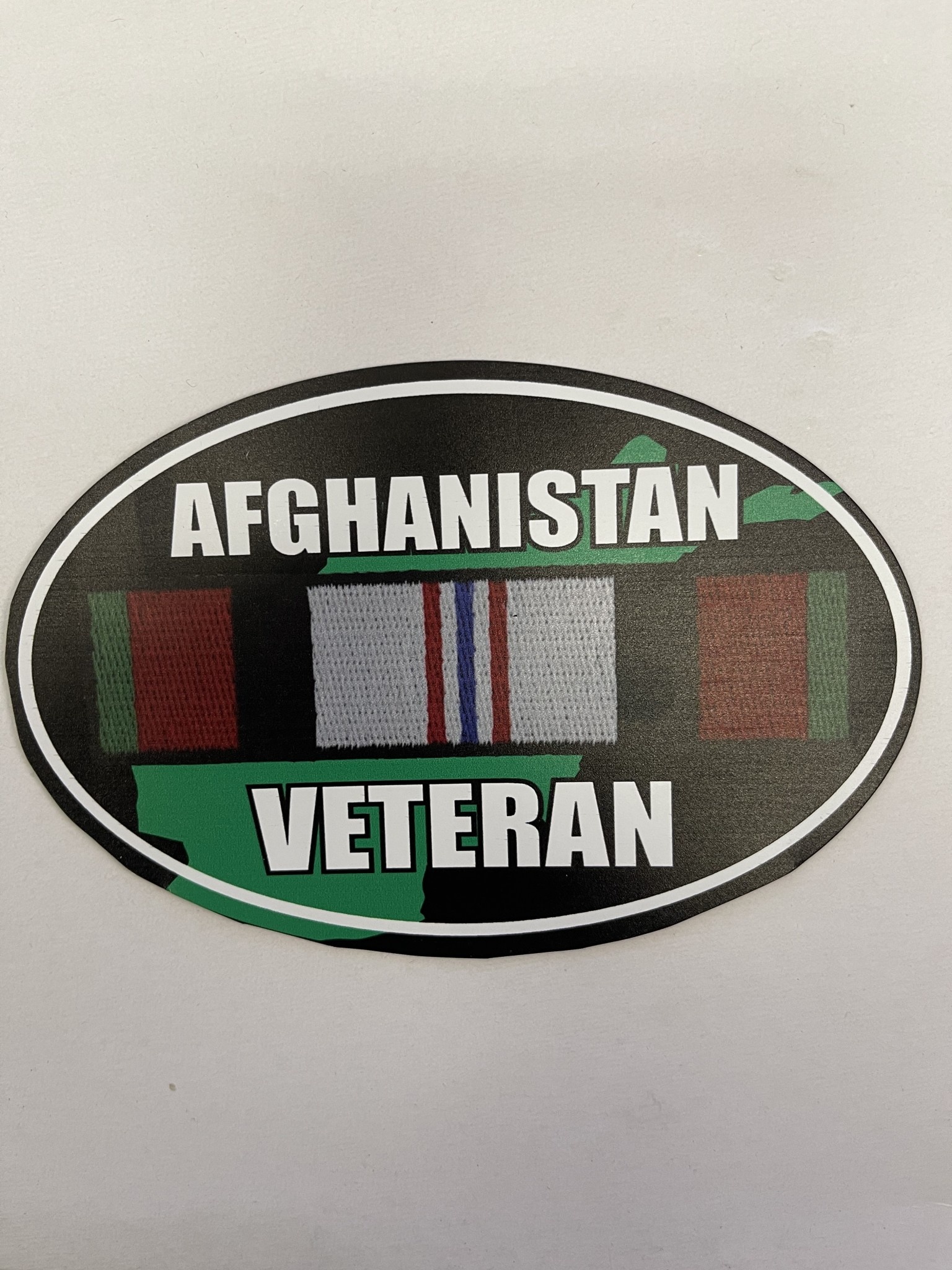 Mitchell Proffitt Afghanistan Veteran Campaign Ribbon Oval Magnet