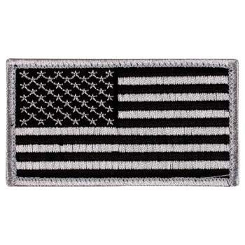Rothco Black and Silver American Flag Velcro Patch