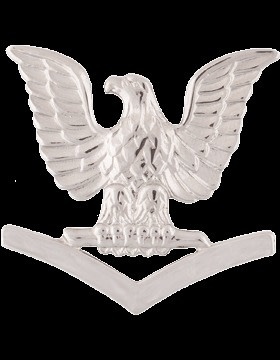 No Shine Insignia 3rd Class Petty Officer Cap Device Nickel Insignia