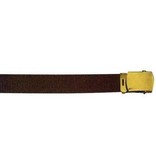 Rothco Brown Military Web Belt with Gold Buckle
