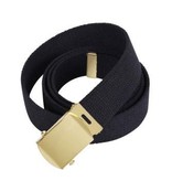 Rothco Black Military Web Belt with Gold Buckle