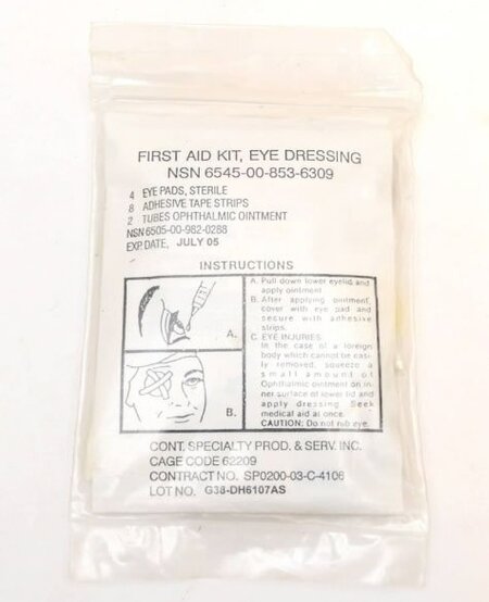 GI First Aid Kit Eye Dressing