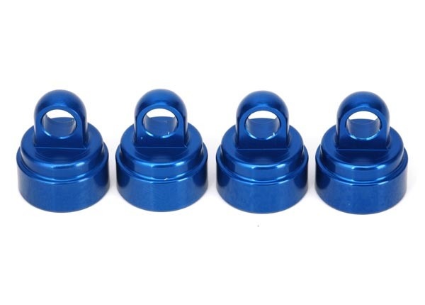 Traxxas 3767A Shock caps, aluminum (blue-anodized) (4) (fits all Ultra Shocks)