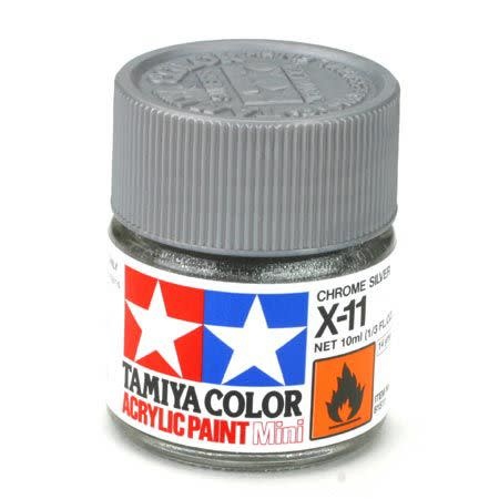 TAM Tamiya Acrylic Mini X11 Chrome Silver Paint (10ml)