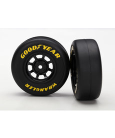 Traxxas Tires and wheels, assembled, glued (8-spoke wheels, black, 1.9 Goodyear Wrangler tires) (2)