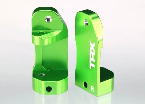 Traxxas 3632G Caster blocks, 30-degree, green-anodized 6061-T6 aluminum (left & right)/ suspension screw pin (2)
