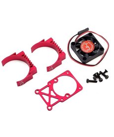 Hot Racing Hot Racing Clip-On Two-Piece Motor Heat Sink w/Fan (Red)