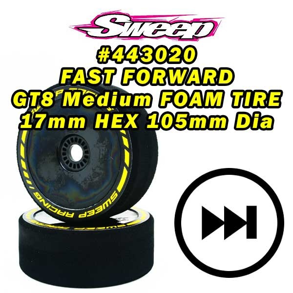 Sweep FAST FORWARD MEDIUM FOAM TIRES for GT8 17mm HEX 2pcs set Blaze Imports Inc