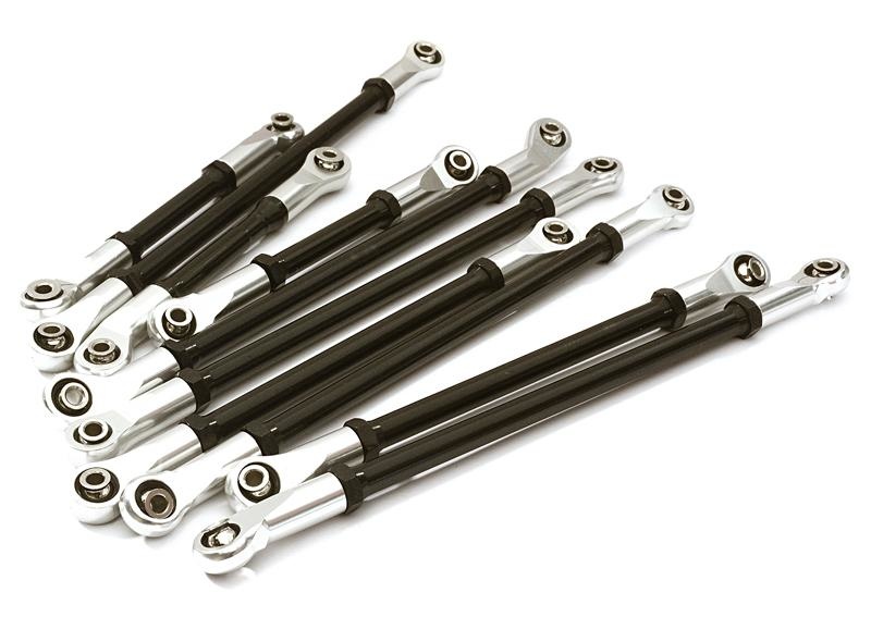 Integy C28195SILVER Alloy Machined Steering & Suspension Linkage Set(10) for 1/10 TRX-4 (12.8-in WB)