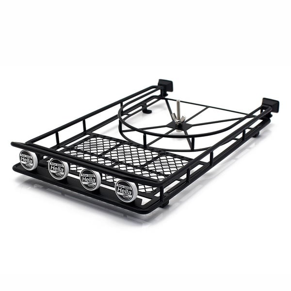 INJORA Metal Roof Rack Luggage Carrier with LED Light for 1/10 RC Crawler Axial SCX10 SCX10 II