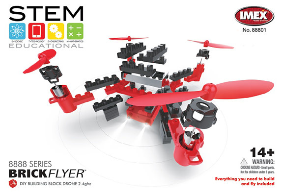 Imex Yellow IMEX DIY BrickFlyer Building Block Quadcopter Drone