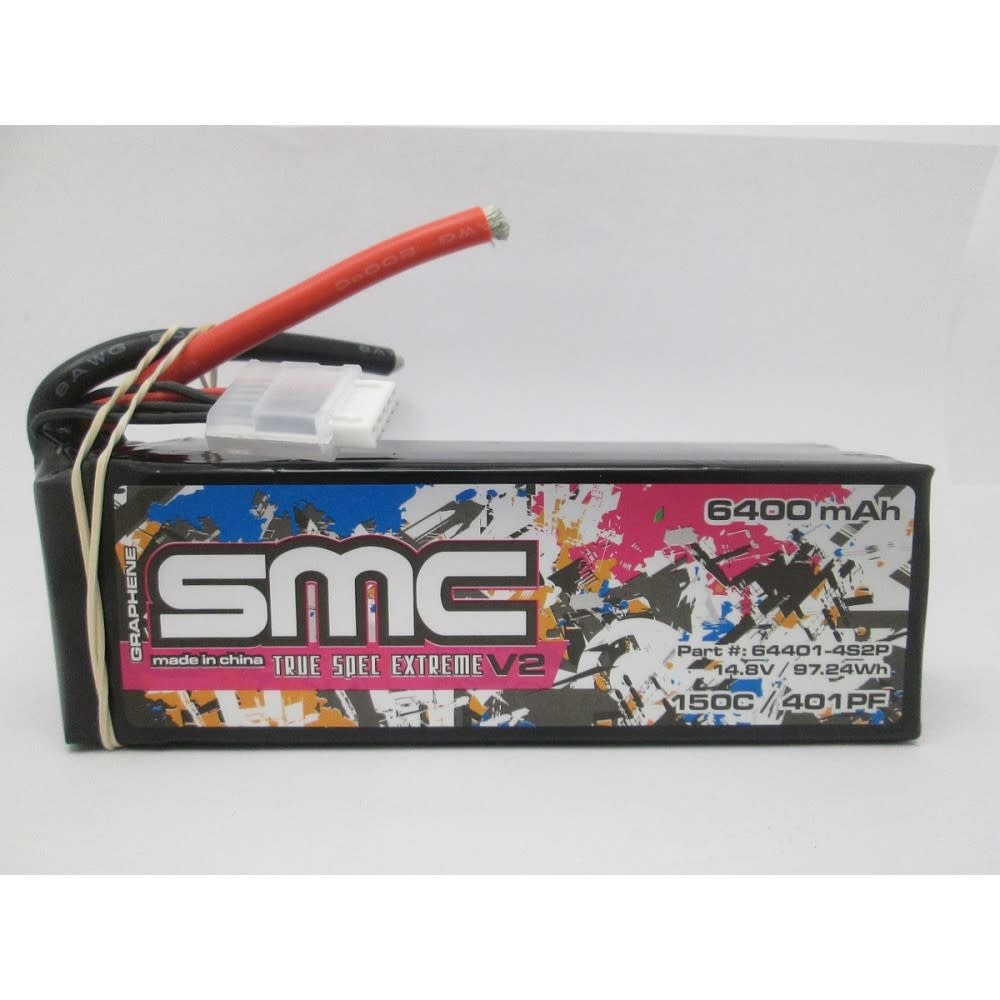 SMC 64401-4S2P True Spec Extreme Graphene V2 4s 14.8V-6400mAh-150C Lipo Battery Softcase
