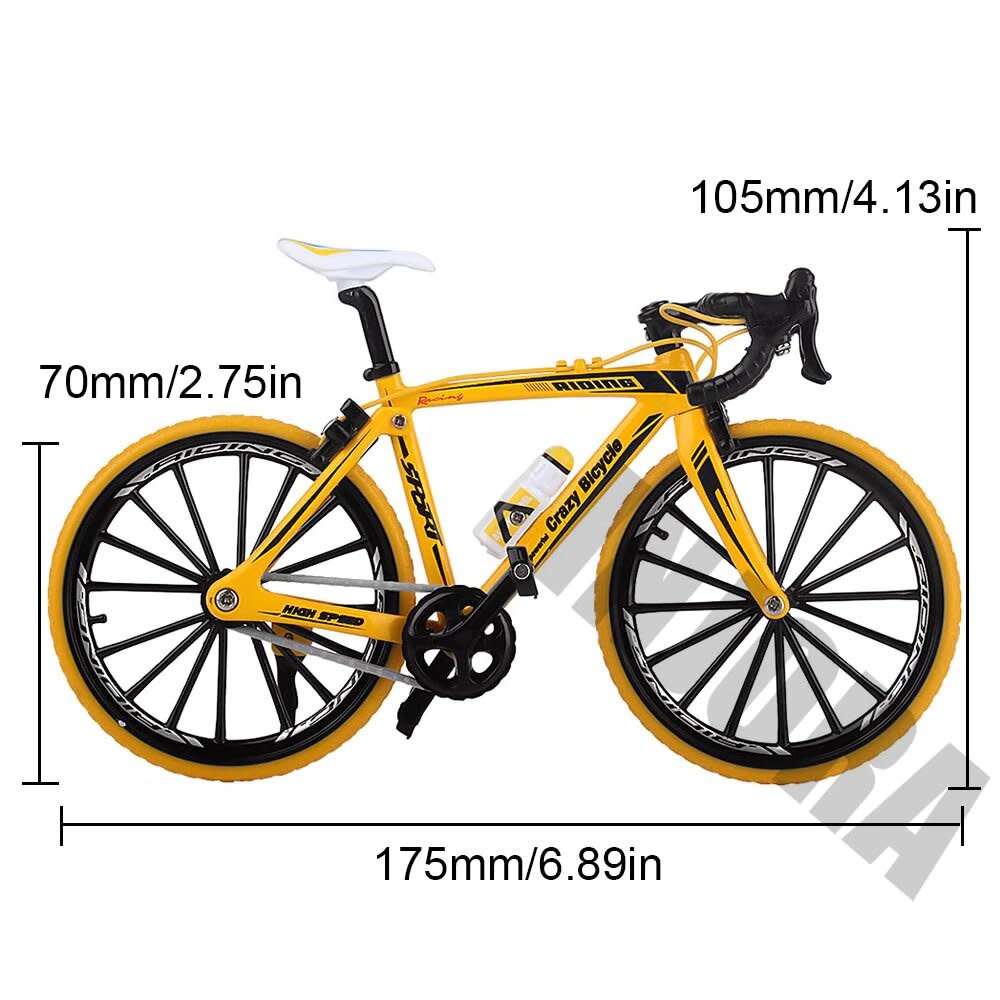INJORA Yellow INJORA Metal Sport Mountain Bike Bicycle for 1/10 RC Crawler Axial Traxxas