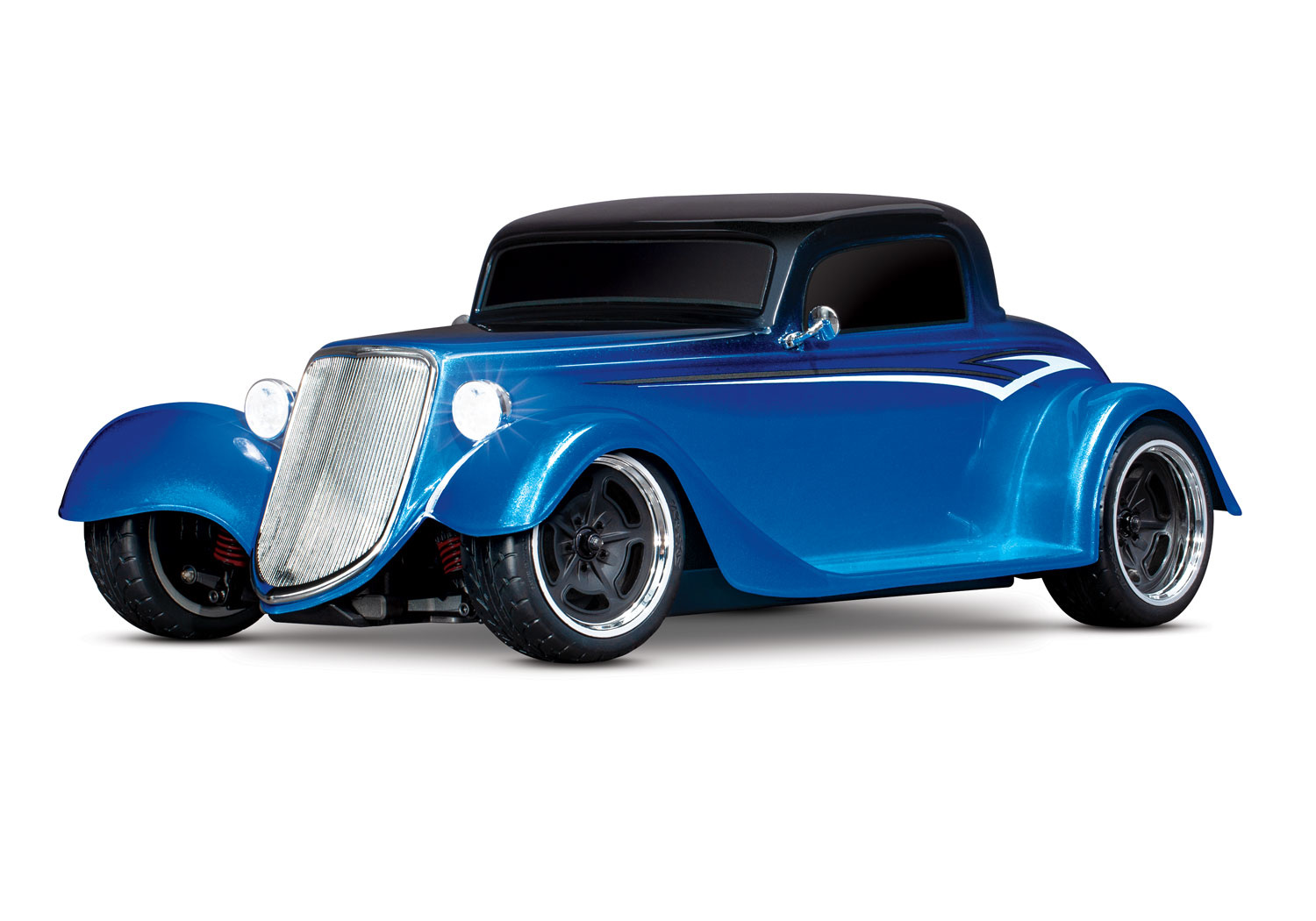 Traxxas Blue AWD On Road RC 4 tec 3.0 1/10 Factory Five replica Hot Rod W 1933 Coupe RTR Brushed