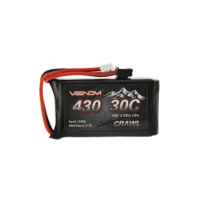 Venom 15206 7.4V 430mAh 2S 30C LiPo Battery JST-PH 2.0 SCX24