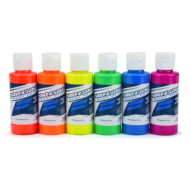 Pro-Line Racing PRO632303 Proline Water Based Airbrush RC Body Paint Fluorescent Color 6 Pack