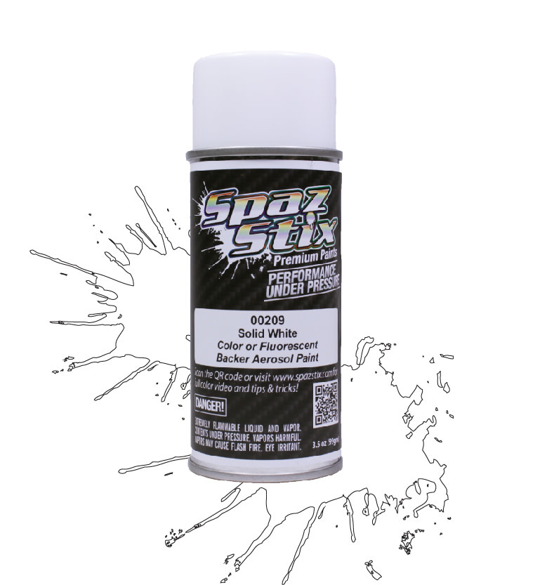 Spaz Stix SOLID WHITE / GLOW BACKER AEROSOL PAINT 3.5OZ