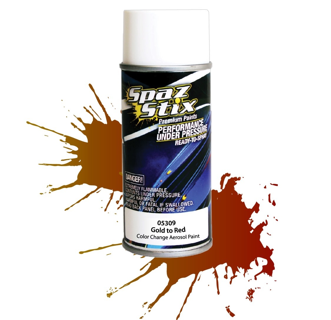 Spaz Stix COLOR CHANGING PAINT GOLD TO RED AEROSOL 3.5OZ