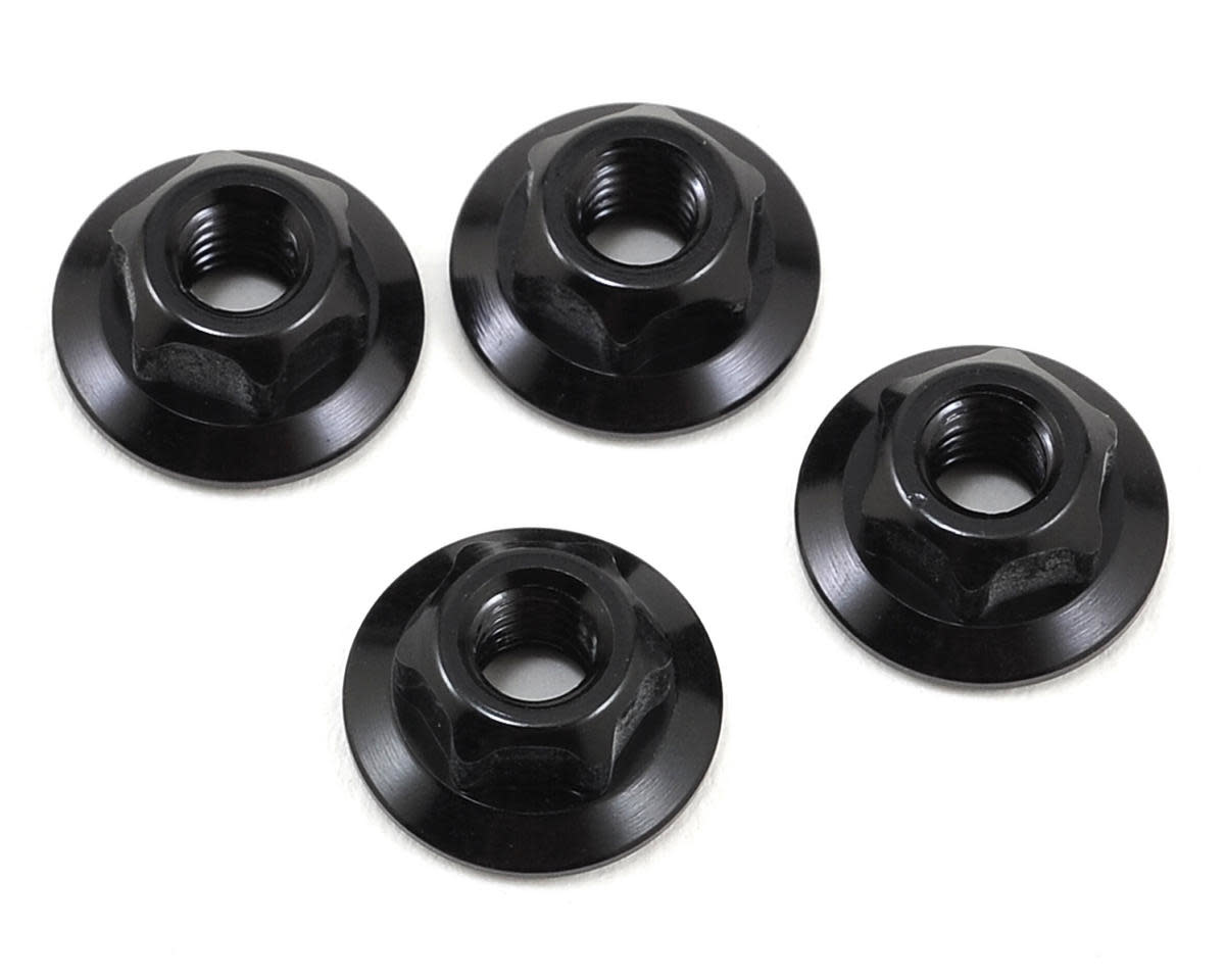 JConcepts JConcepts 4mm Large Flange Serrated Locking Wheel Nut Set (4) (Black)