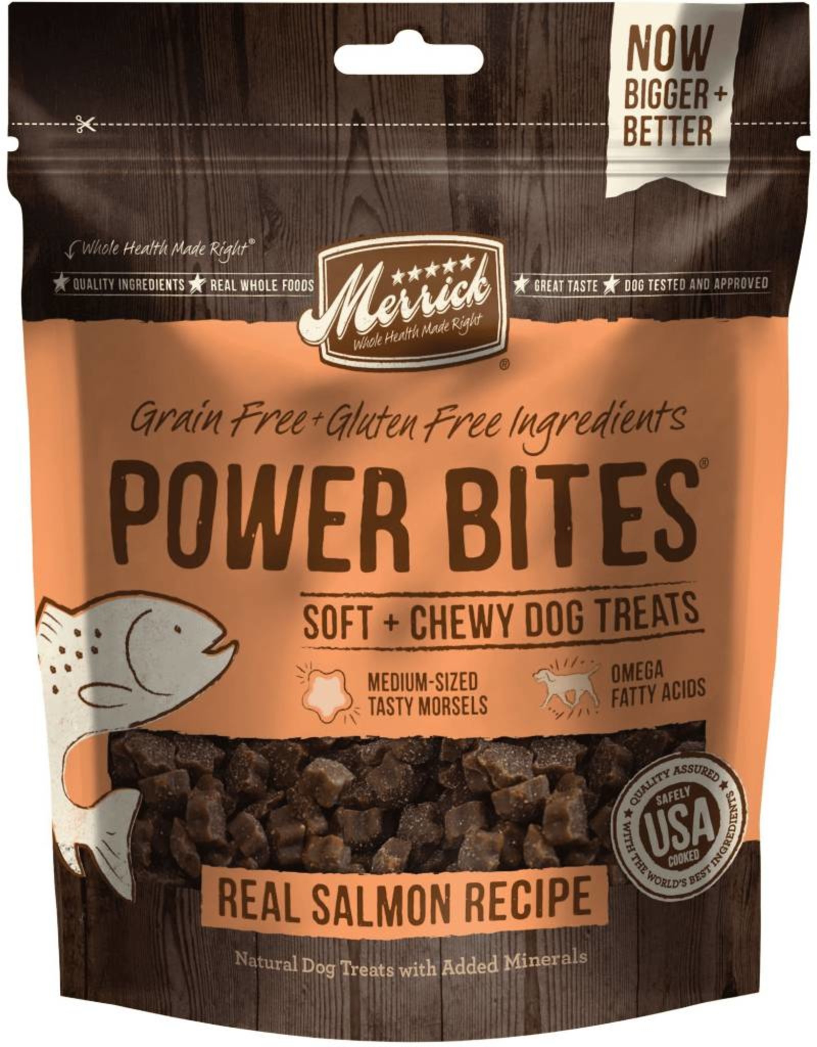 Merrick Merrick Power Bites Real Salmon Recipe Grain-Free Soft & Chewy Dog Treats 6 oz. bag