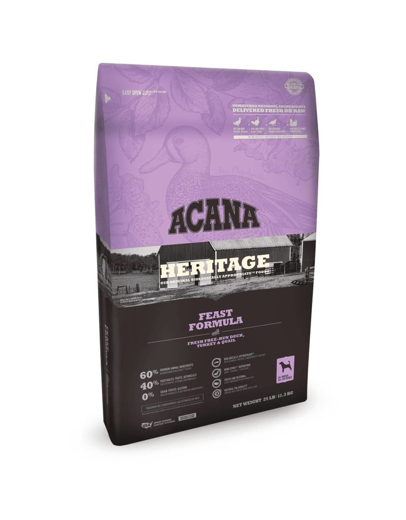 Acana Acana  Heritage Feast/ Fresh Free-Run Duck,Turkey & Quail Dry Dog Food