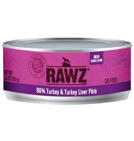 Rawz RAWZ 96% Meat Turkey and Liver Pate Wet Cat Food-  5.5 oz.