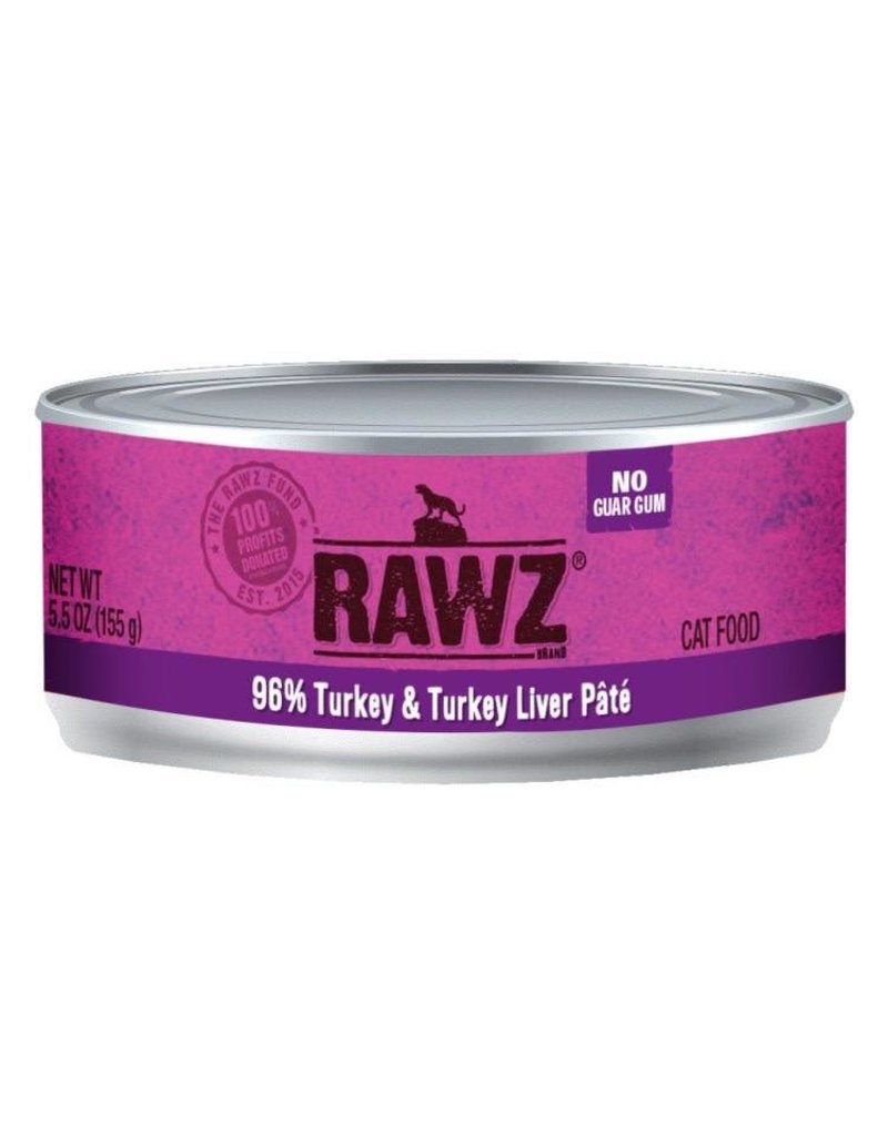 Rawz RAWZ 96% Meat Turkey and Liver Pate Wet Cat Food-  5.5 oz.