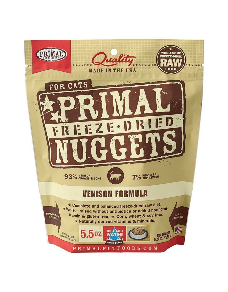 Primal Primal Venison Nuggets Grain-Free Raw Freeze-Dried Cat Food