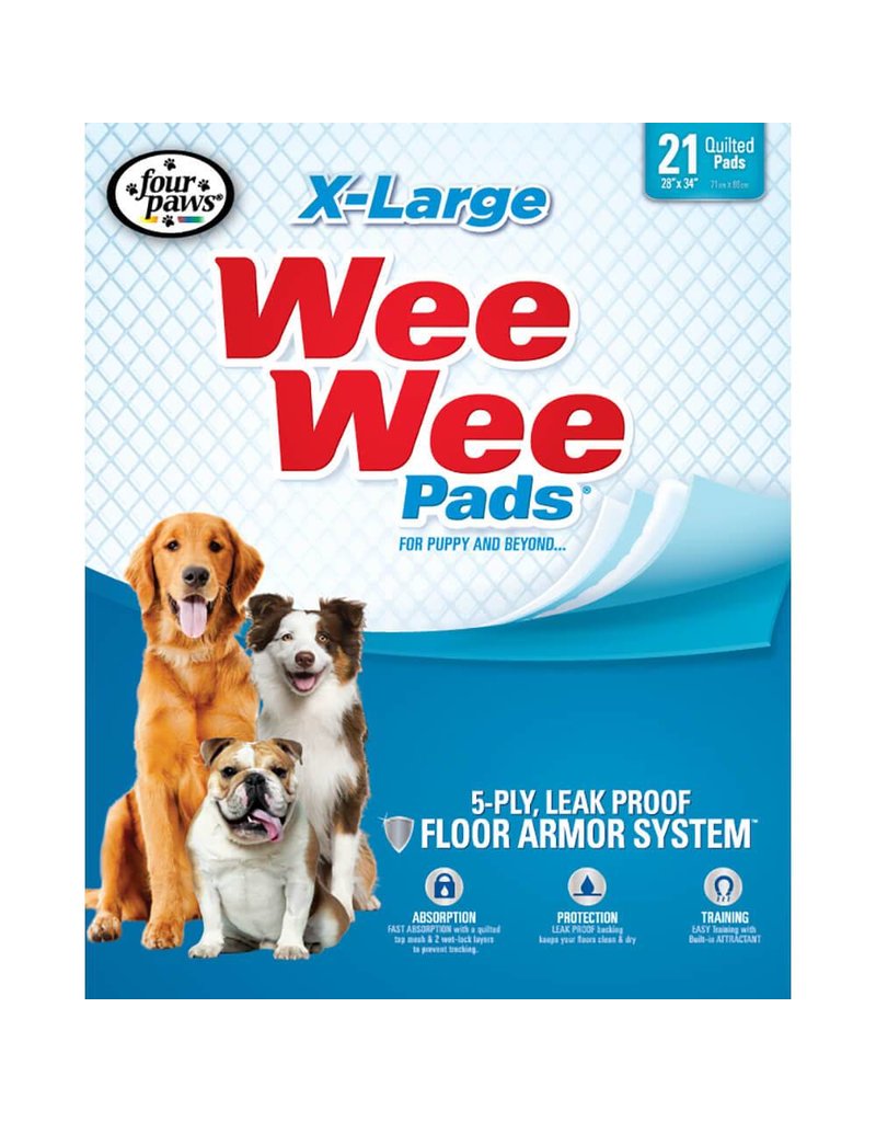 Four Paws Four Paws Wee-Wee Extra Large Puppy Housebreaking Pads, 28" x 34" / 21 count
