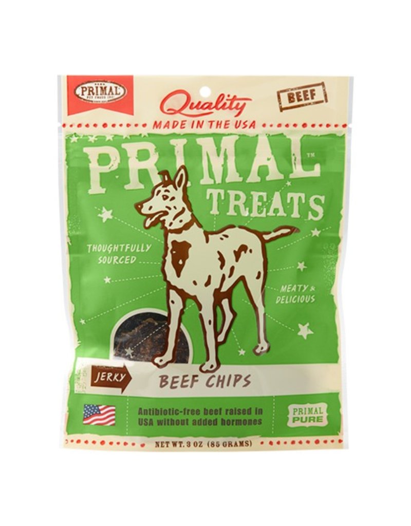 Primal Primal Beef Chips Jerky Dog Treats 3 oz