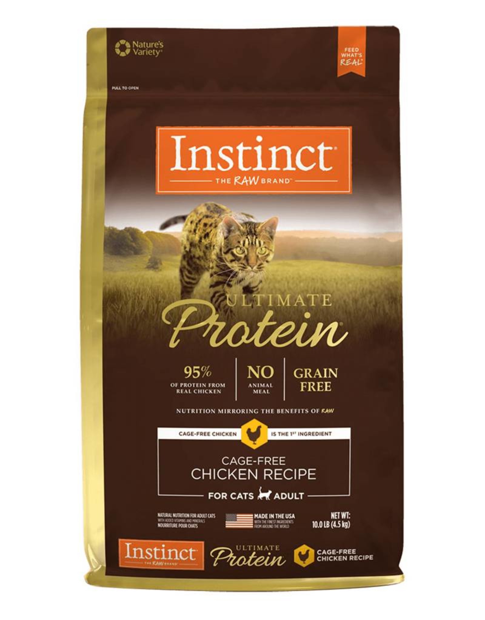 Nature's Variety Instinct Ultimate Protein Adult Grain Free Cage Free Chicken Recipe Natural Dry Cat Food 10lb