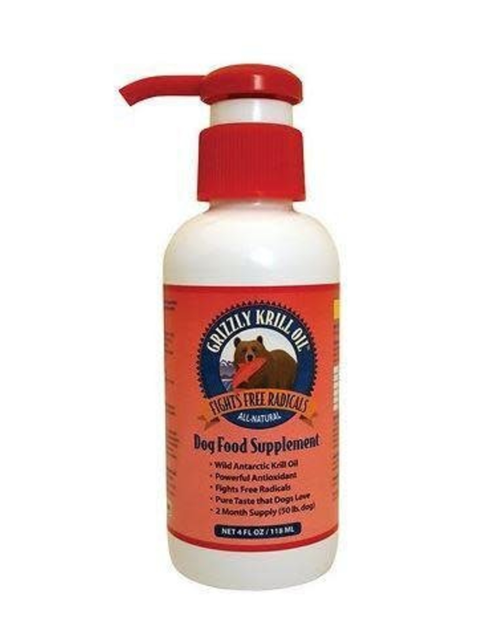 Grizzly Pet Products Grizzly Krill Oil Antioxidant Dog Supplement 4 oz