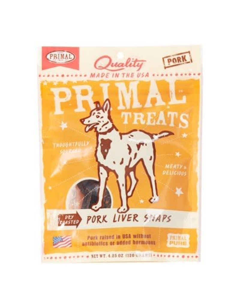 Primal Primal Pork Liver Snaps Dry Roasted Dog Treats- 4.25 oz