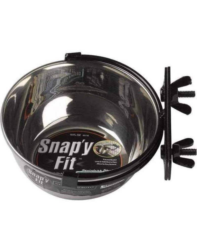MidWest Stainless Steel Snap'y Fit Dog Kennel Bowl- 1.25 Cups