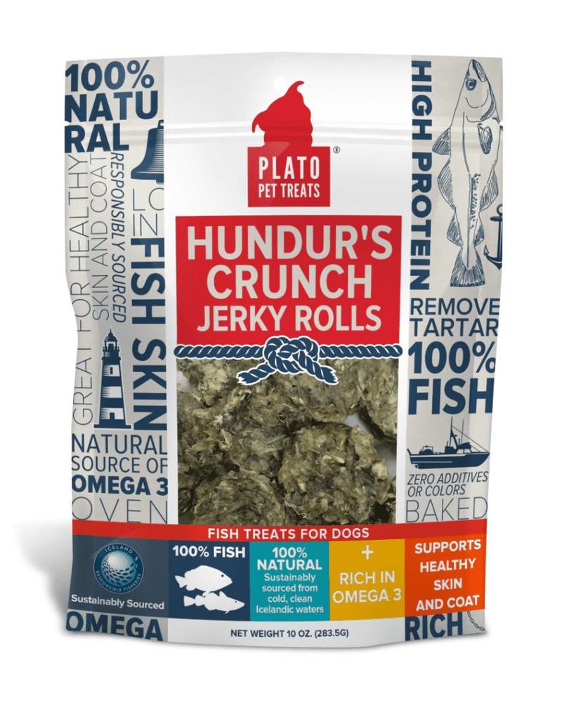 Plato Pet Treats Plato Hundur's Crunch Jerky Rolls Dog Treats10 oz. Bag
