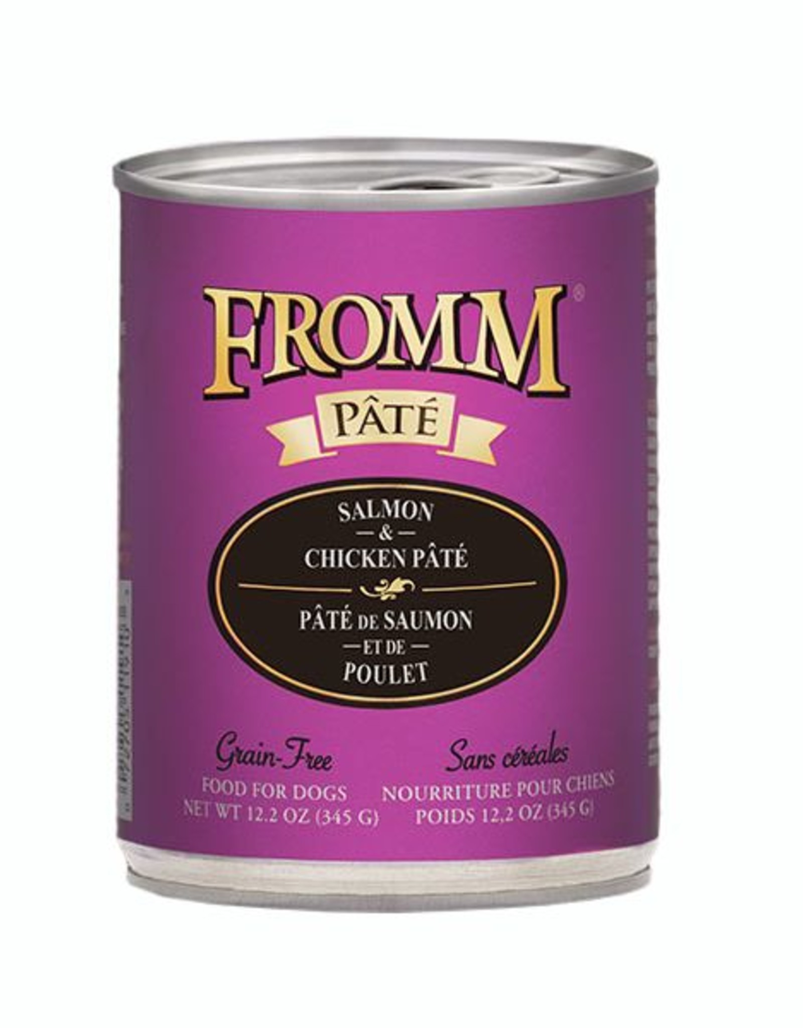 Fromm Gold Grain-Free Salmon and Chicken Pate Canned Dog Food 12.2-oz Case of 12