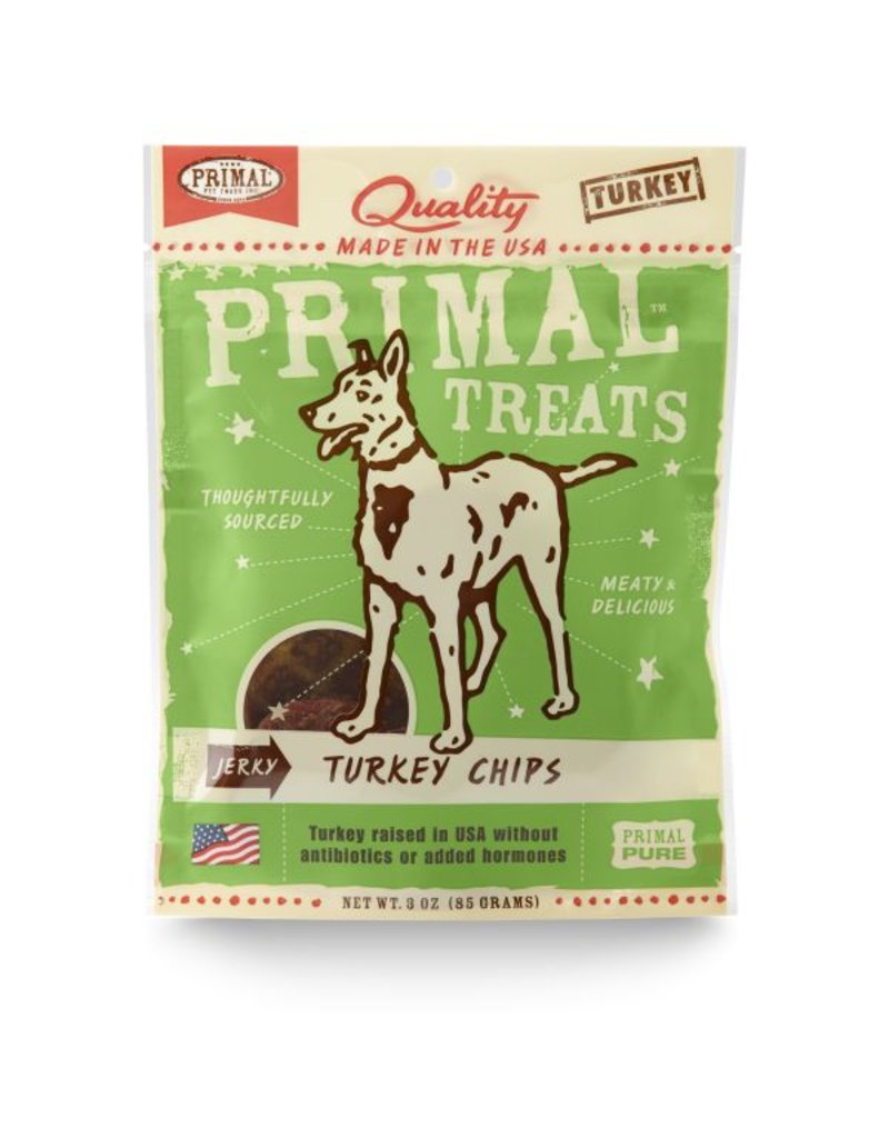 Primal Primal Dog -Turkey Chips Jerky Dog Treats 3 oz