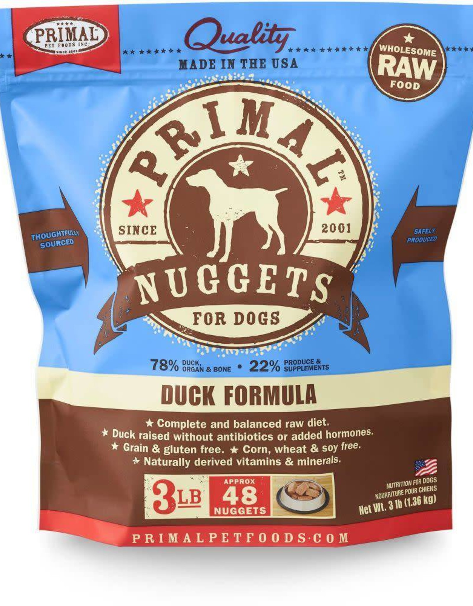 Primal Primal Duck Formula Nuggets Grain-Free Raw Freeze-Dried Dog Food-